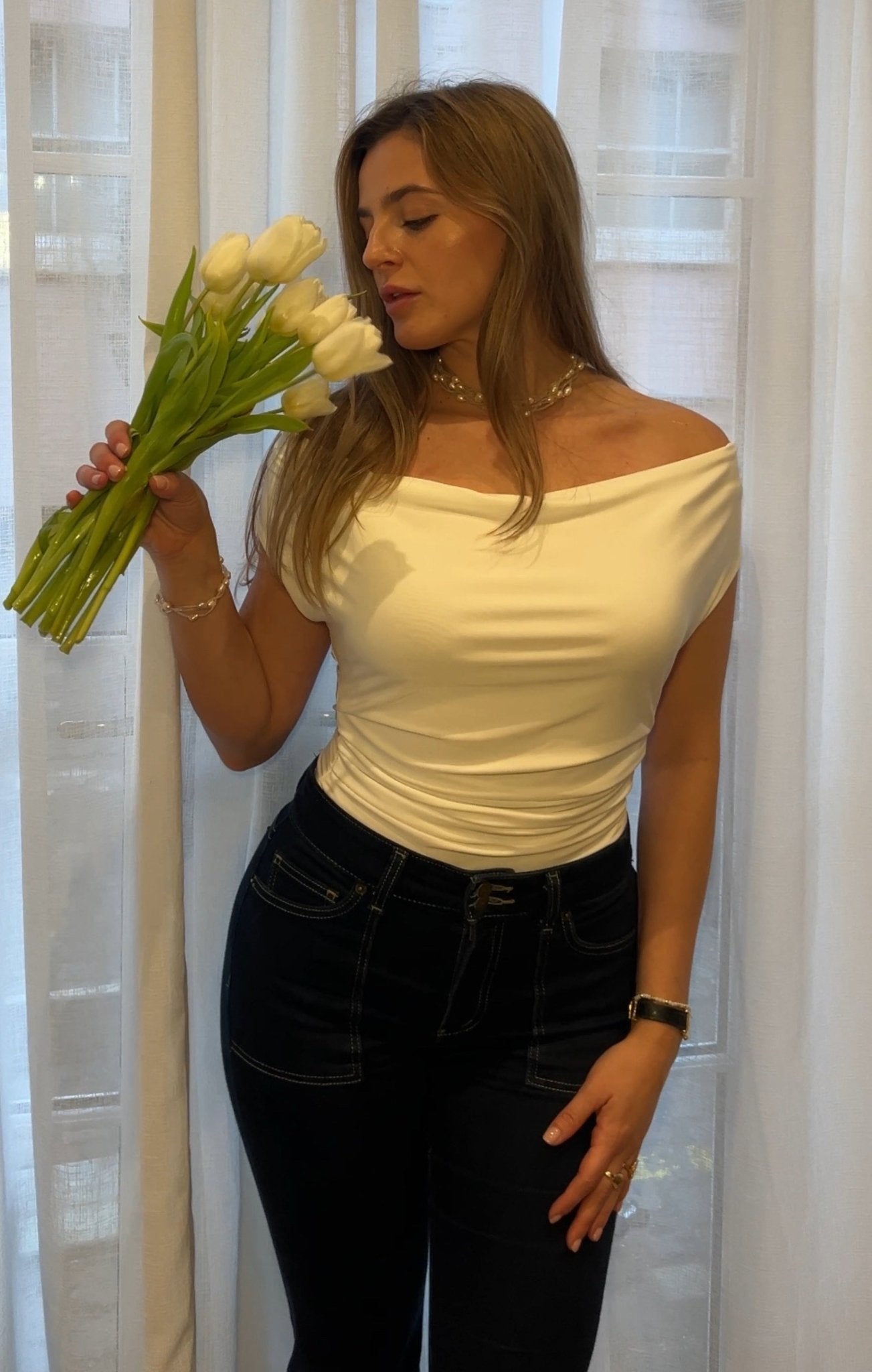 ZARA Cowl Ruched Top - LidaPlace