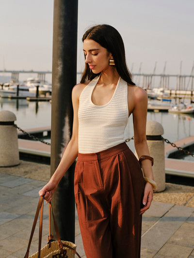 SASH Halter Knit Top - LidaPlace