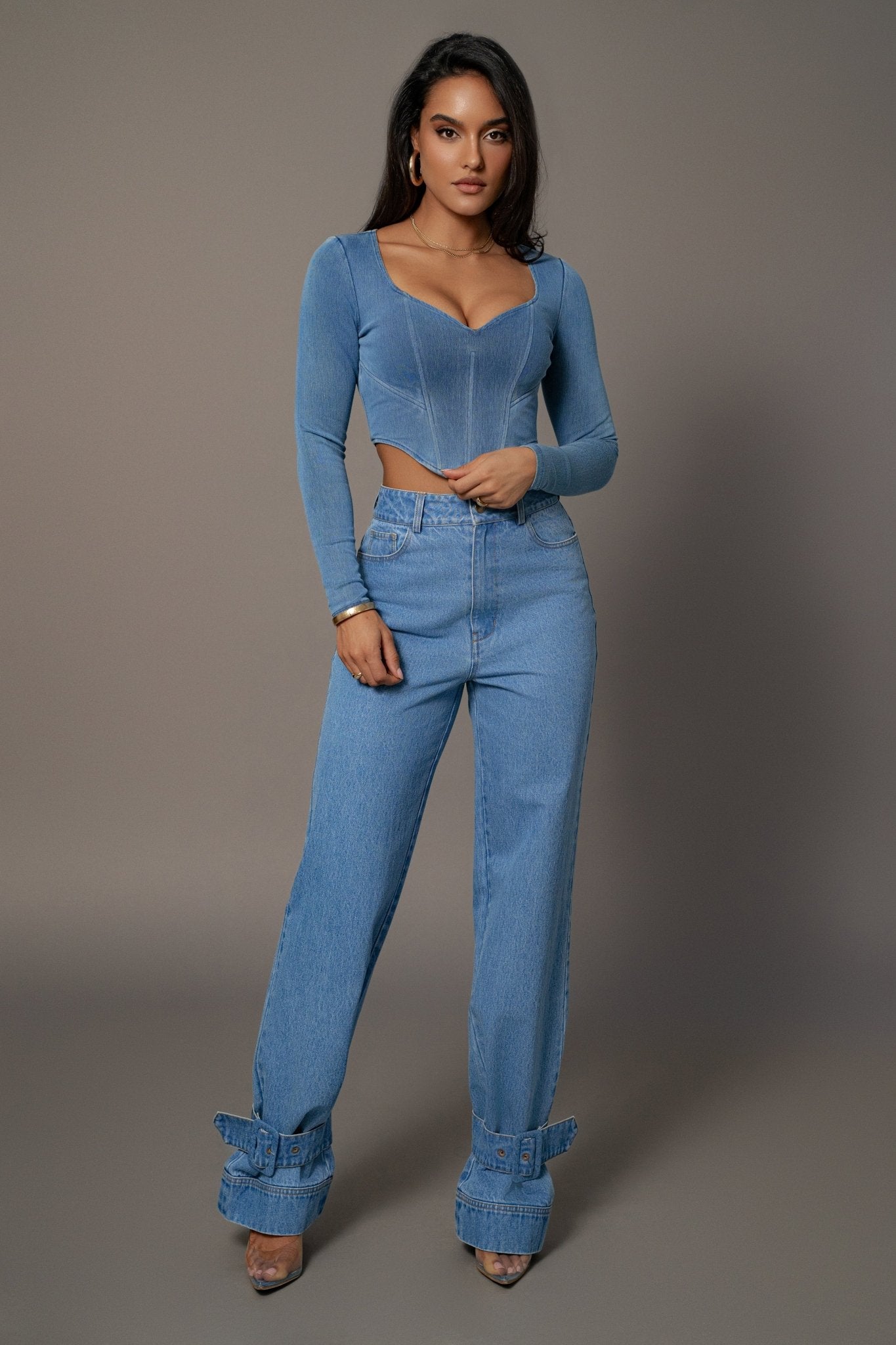 LYRA Denim Corset Top - LidaPlace