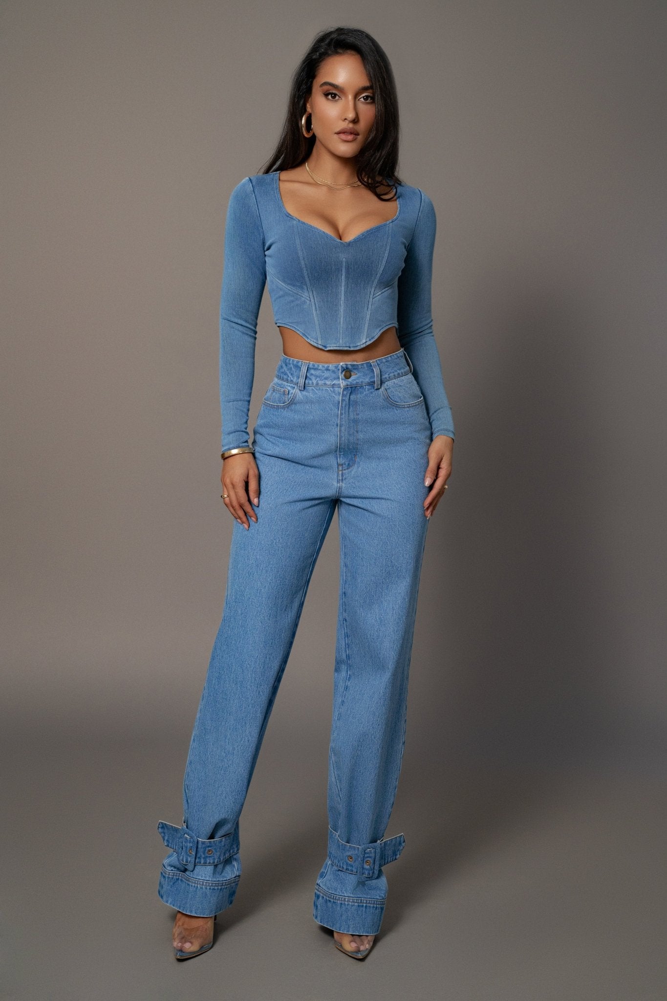 LYRA Denim Corset Top - LidaPlace