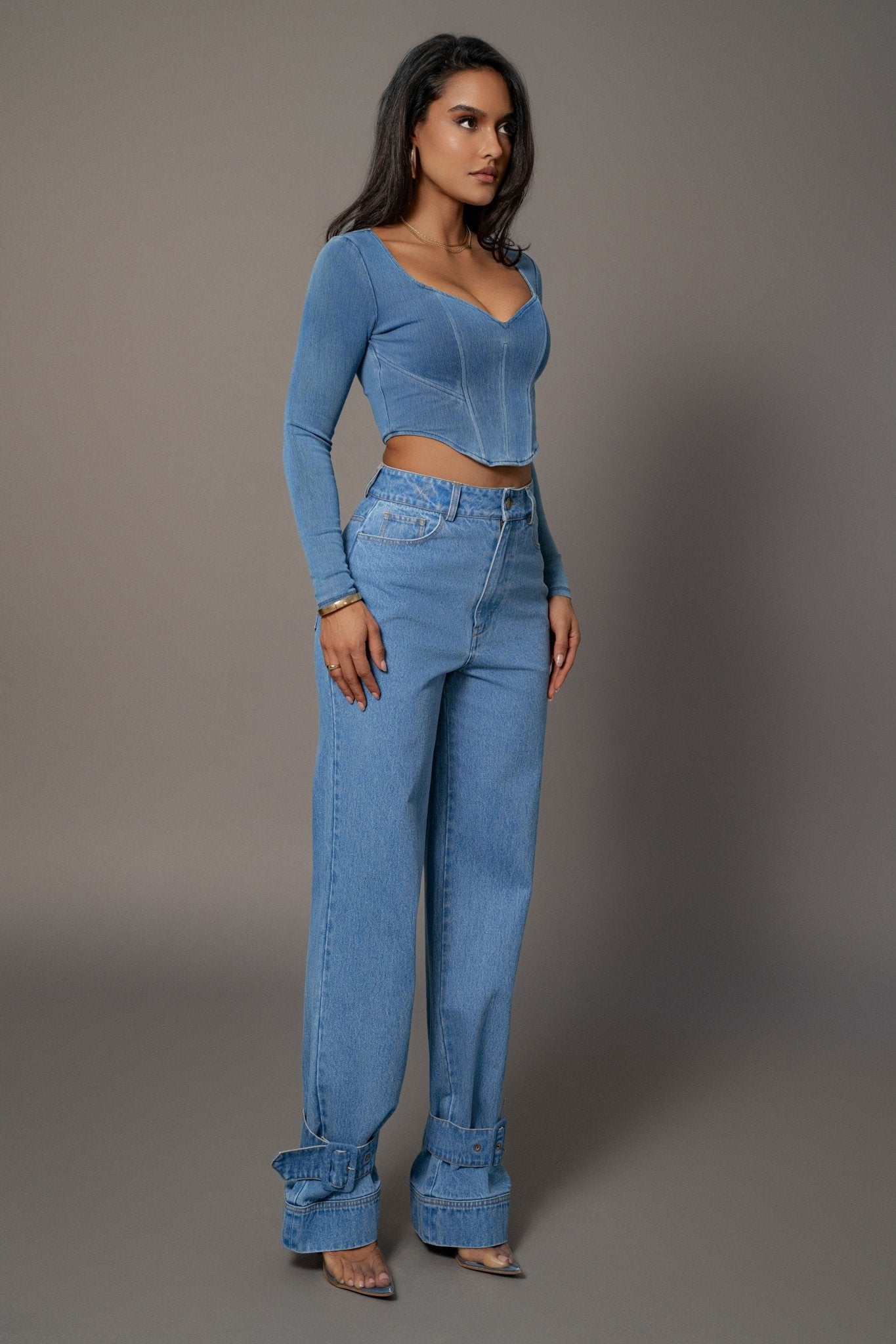 LYRA Denim Corset Top - LidaPlace