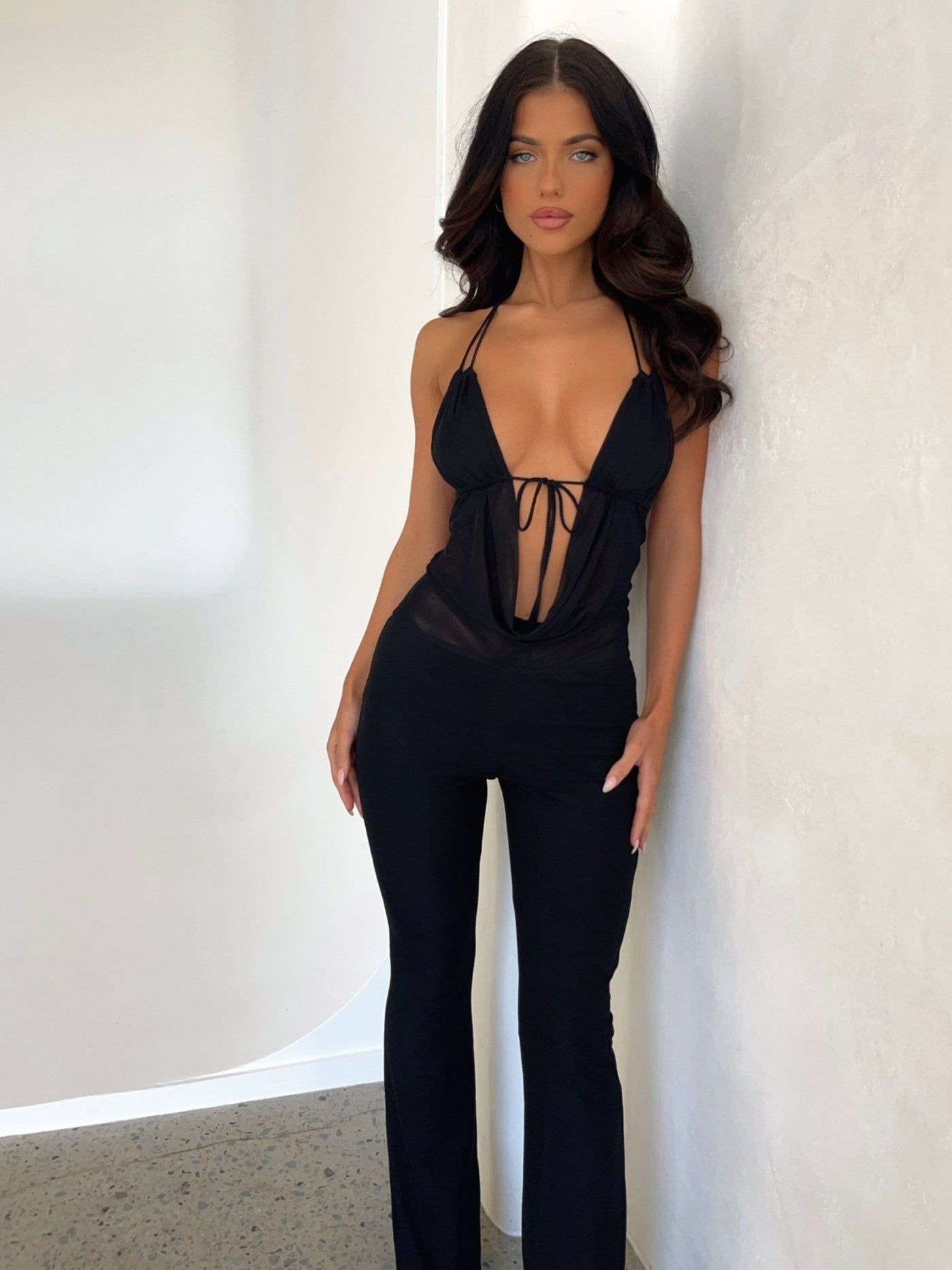 GINNY Tie Jumpsuit - LidaPlace