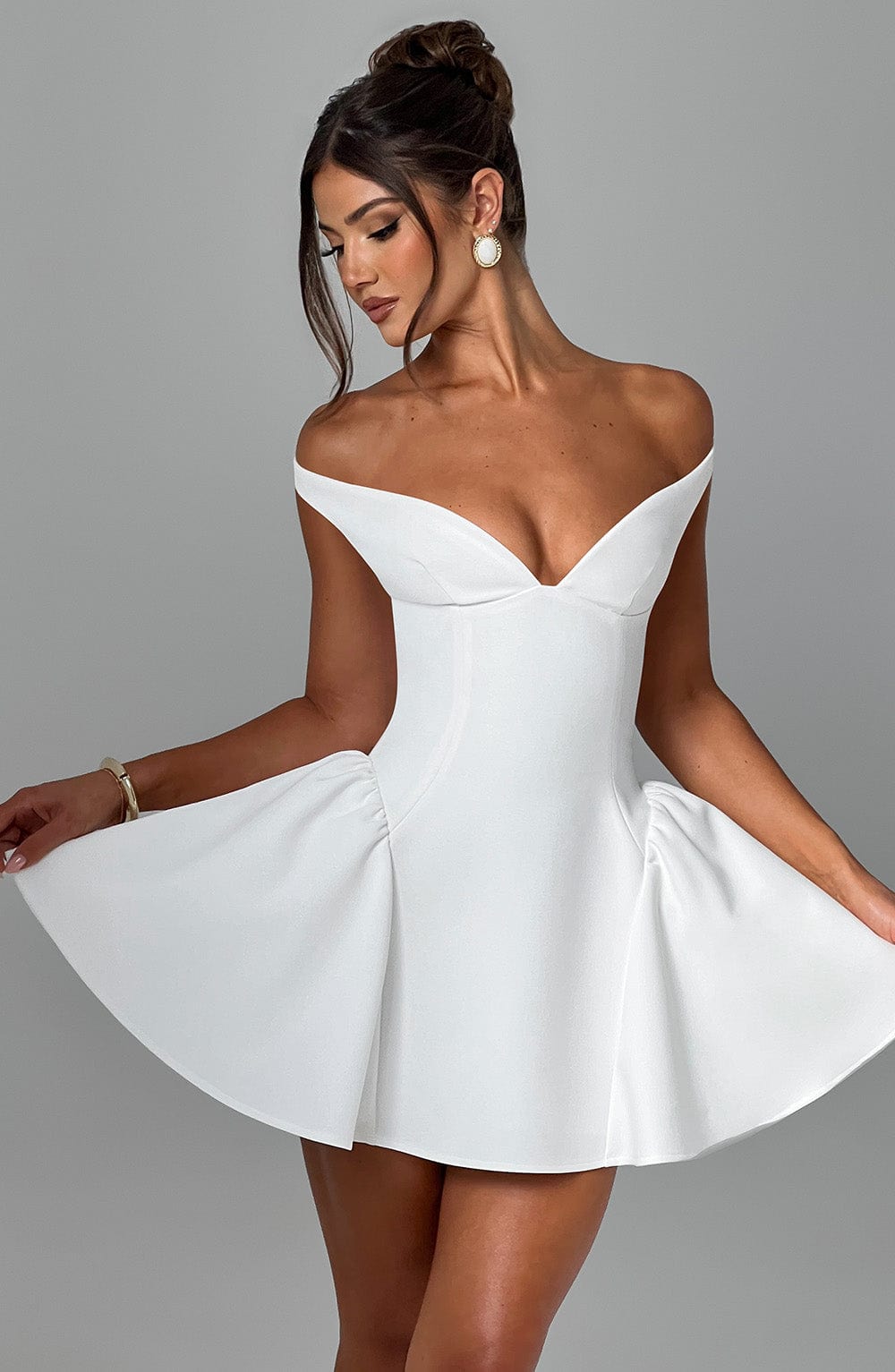 ELINA Bardot Mini Dress - LidaPlace