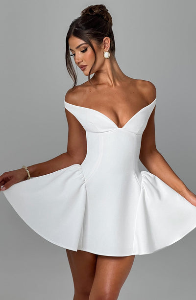 ELINA Bardot Mini Dress - LidaPlace