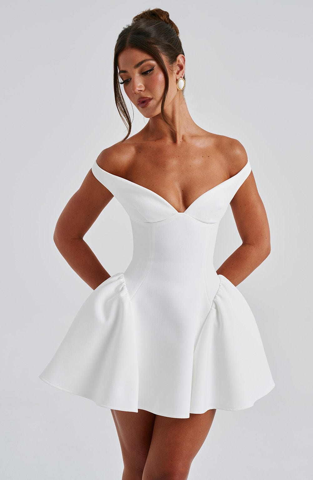 ELINA Bardot Mini Dress - LidaPlace