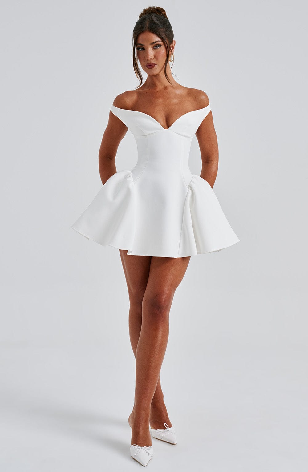 ELINA Bardot Mini Dress - LidaPlace