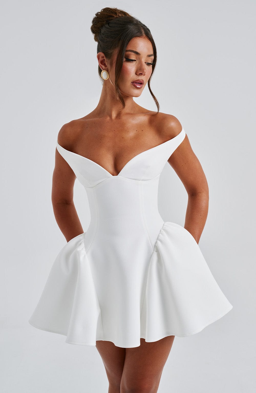 ELINA Bardot Mini Dress - LidaPlace