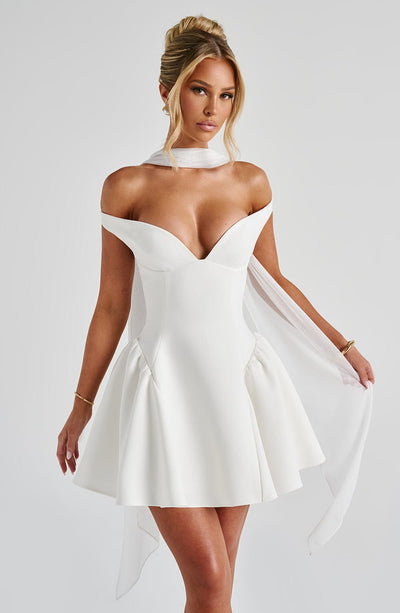 ELINA Bardot Mini Dress - LidaPlace