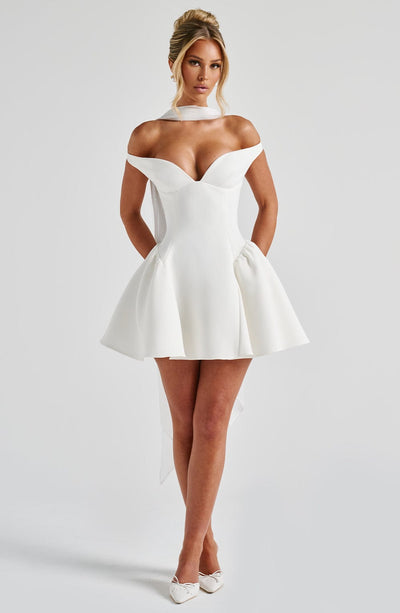 ELINA Bardot Mini Dress - LidaPlace