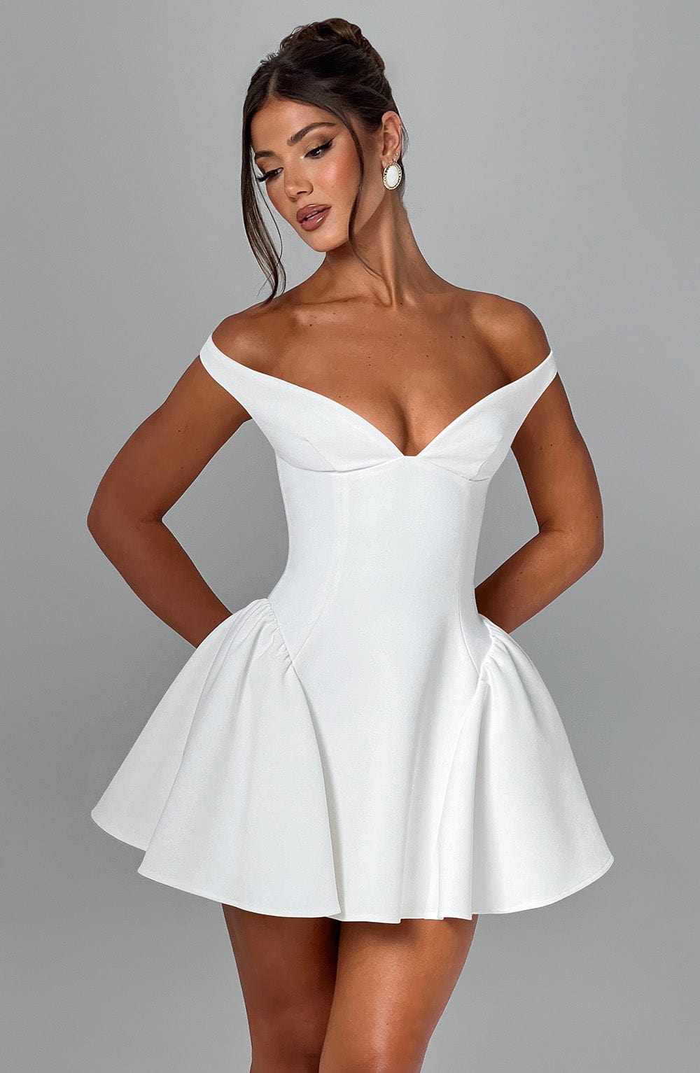 ELINA Bardot Mini Dress - LidaPlace