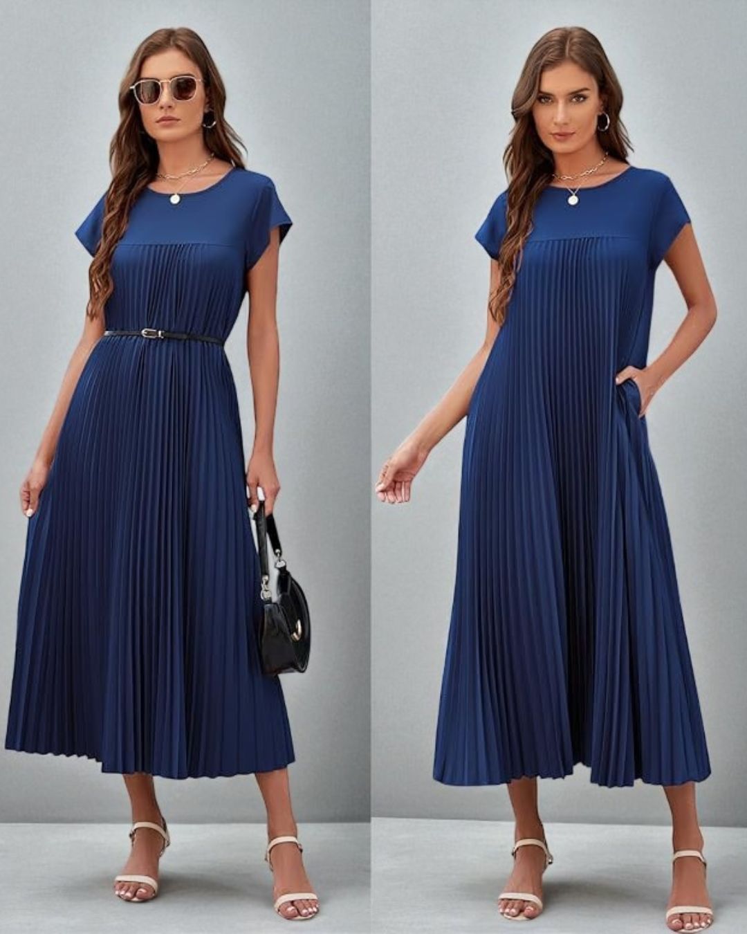 OLIVIA Pleated Dress - LidaPlace