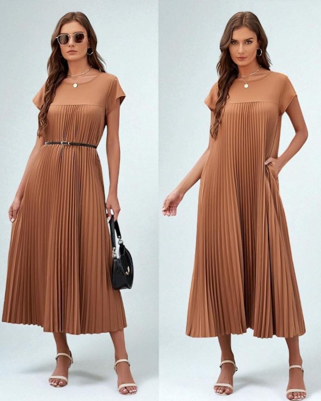 OLIVIA Pleated Dress - LidaPlace