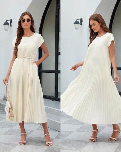 OLIVIA Pleated Dress - LidaPlace