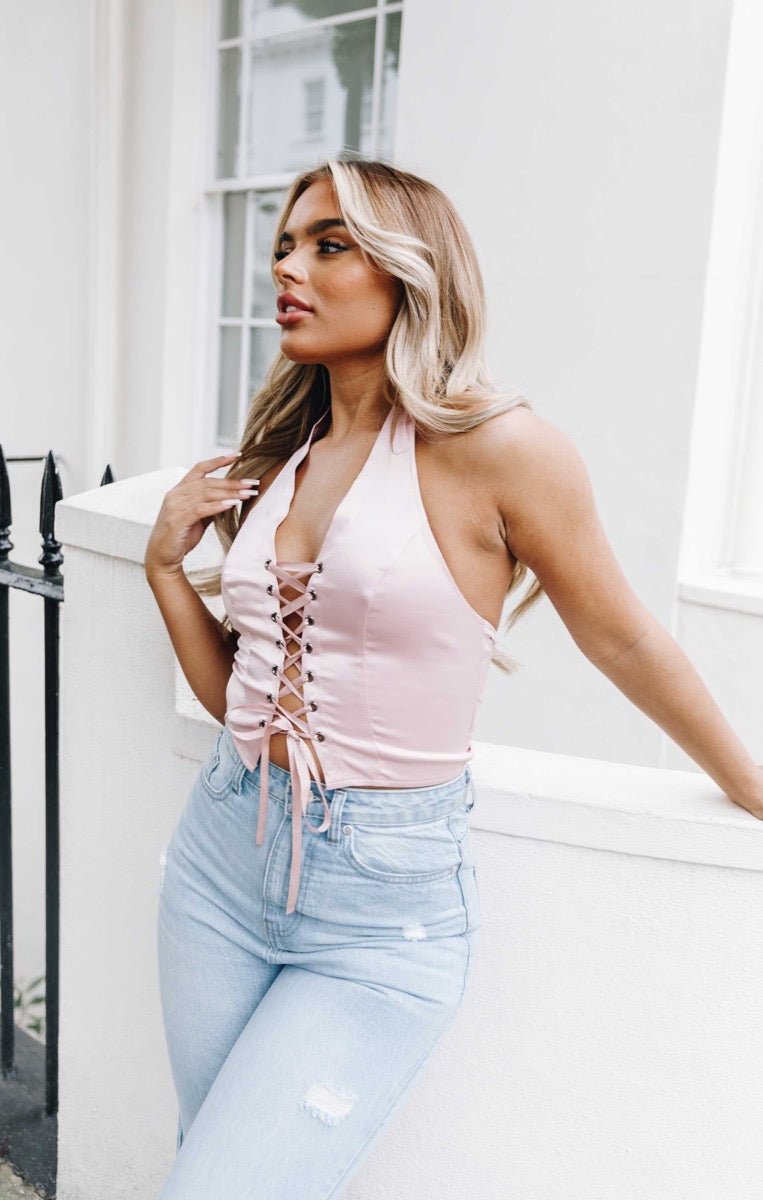 ELENA Lace Up Halter - LidaPlace