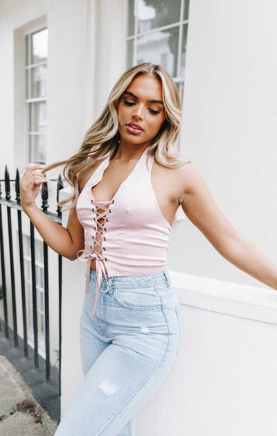 ELENA Lace Up Halter - LidaPlace
